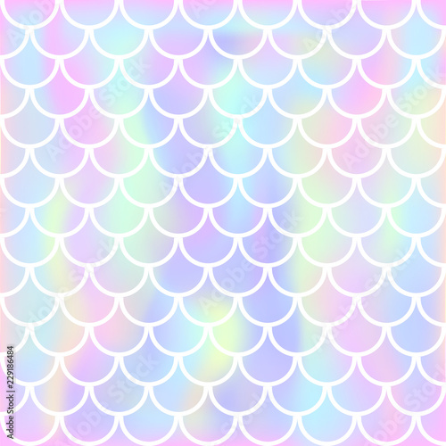 Vector background with fish scale and shining sparcles on soft pastel magic color palette gradient