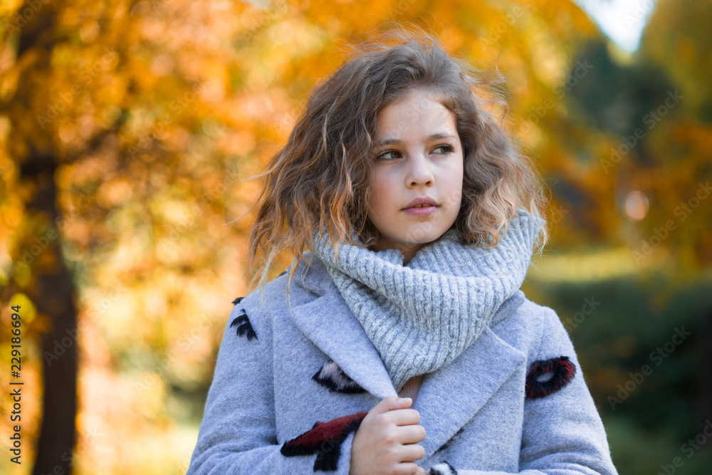Portrait of a girl. On an autumn walk Portrait of a girl. On an autumn walk
