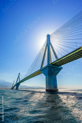 the Rio Antirio bridge or Charilaos Trikoupis Greece photo