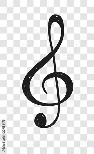 Hand drawn music note illustration. Doodle set of symbols. Creative ink art work. Actual vector drawing