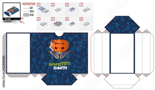 box casket with an evil pumpkin pirate for Halloween