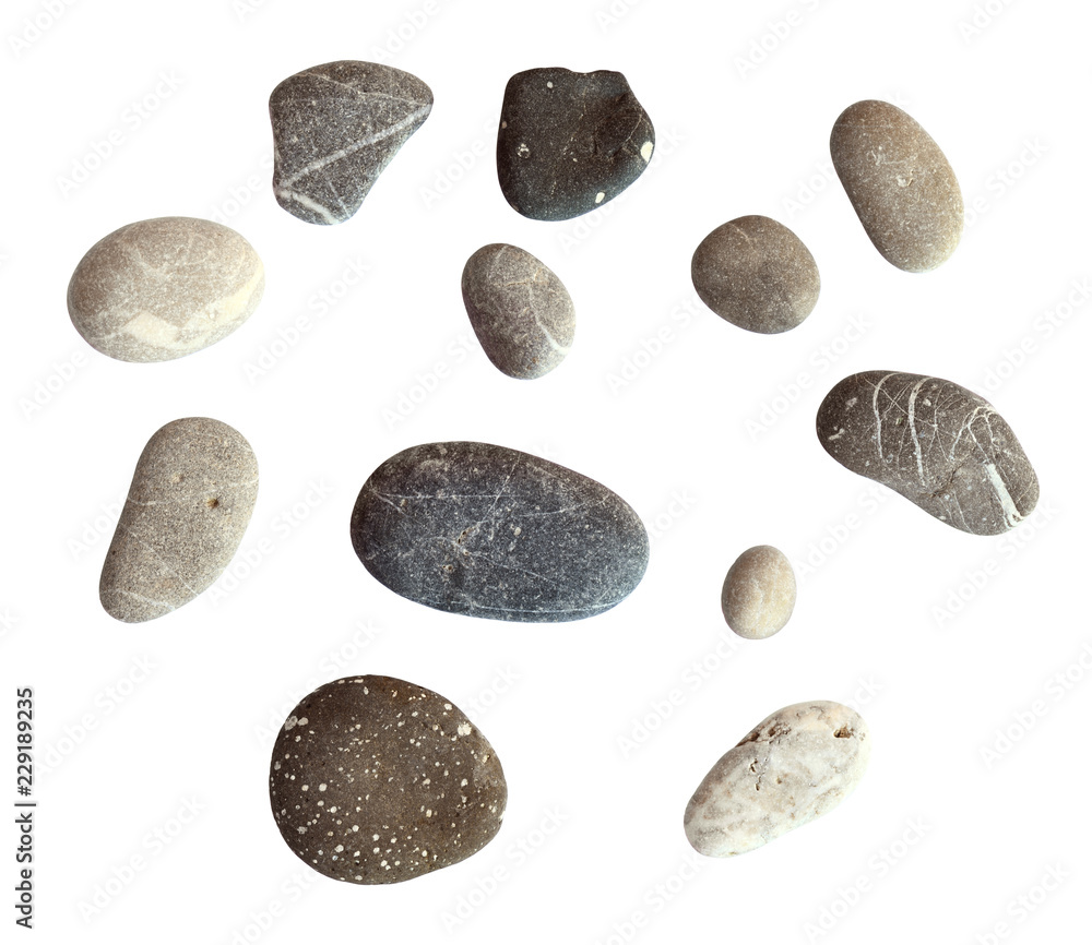Set of sea pebbles - obrazy, fototapety, plakaty 