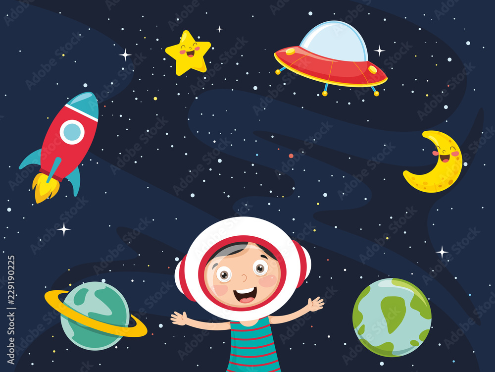 Vector Illustration Of Space Background Vector Illustration Of Space Background