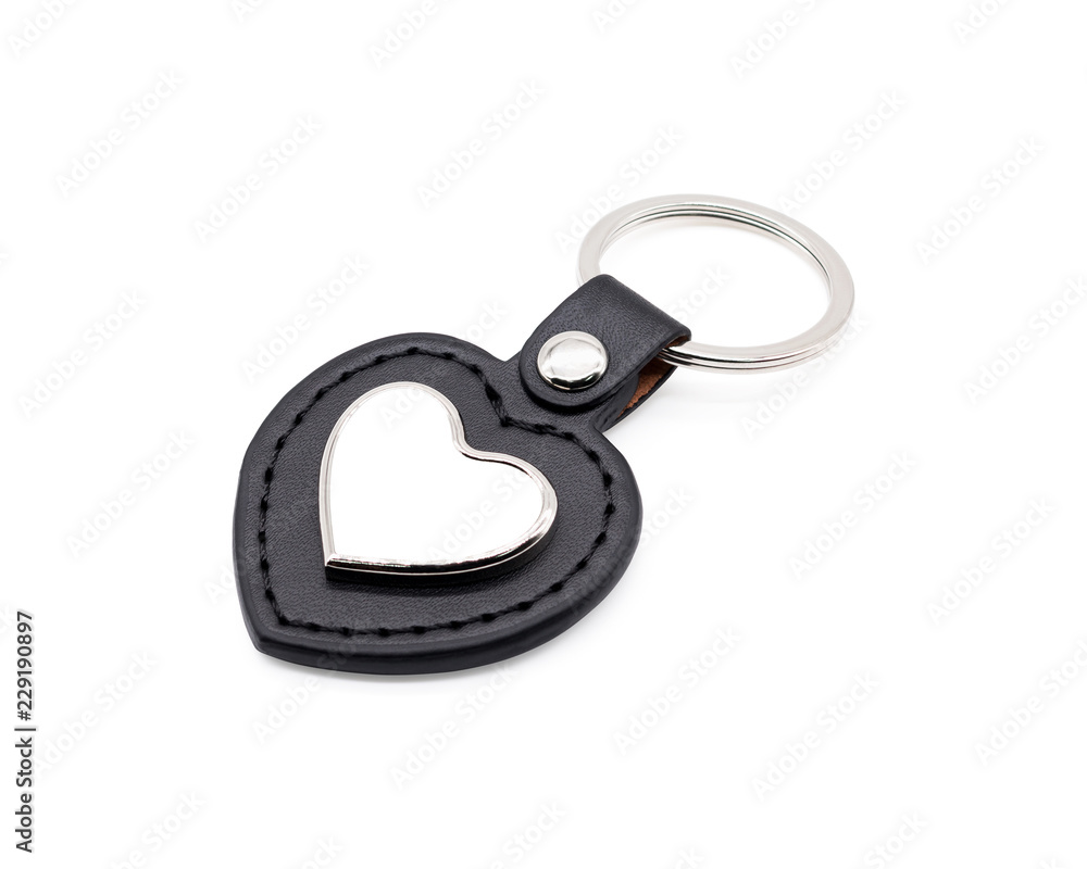 Obraz premium Leather key chain on isolated background with clipping path.