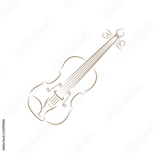 violin logo icon design template vector
