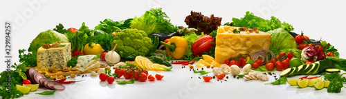 Композиция с овощами на белом фоне Composition with vegetables on a white background