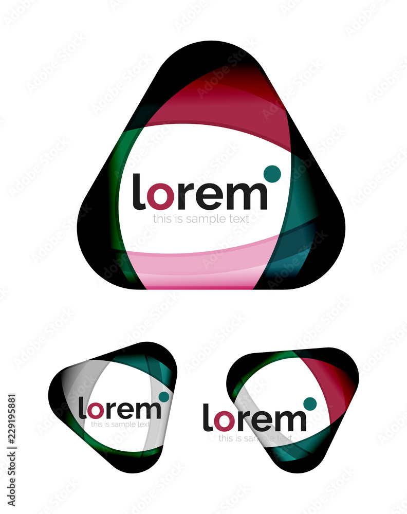 Set of geometric convergence vector icons Set of geometric convergence vector icons