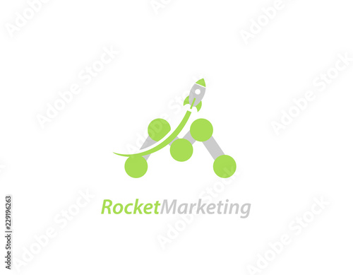 Rocket marketing design logo - illustration