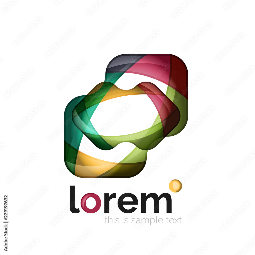 Abstract geometric logo created with overlapping smooth shapes Abstract geometric logo created with overlapping smooth shapes