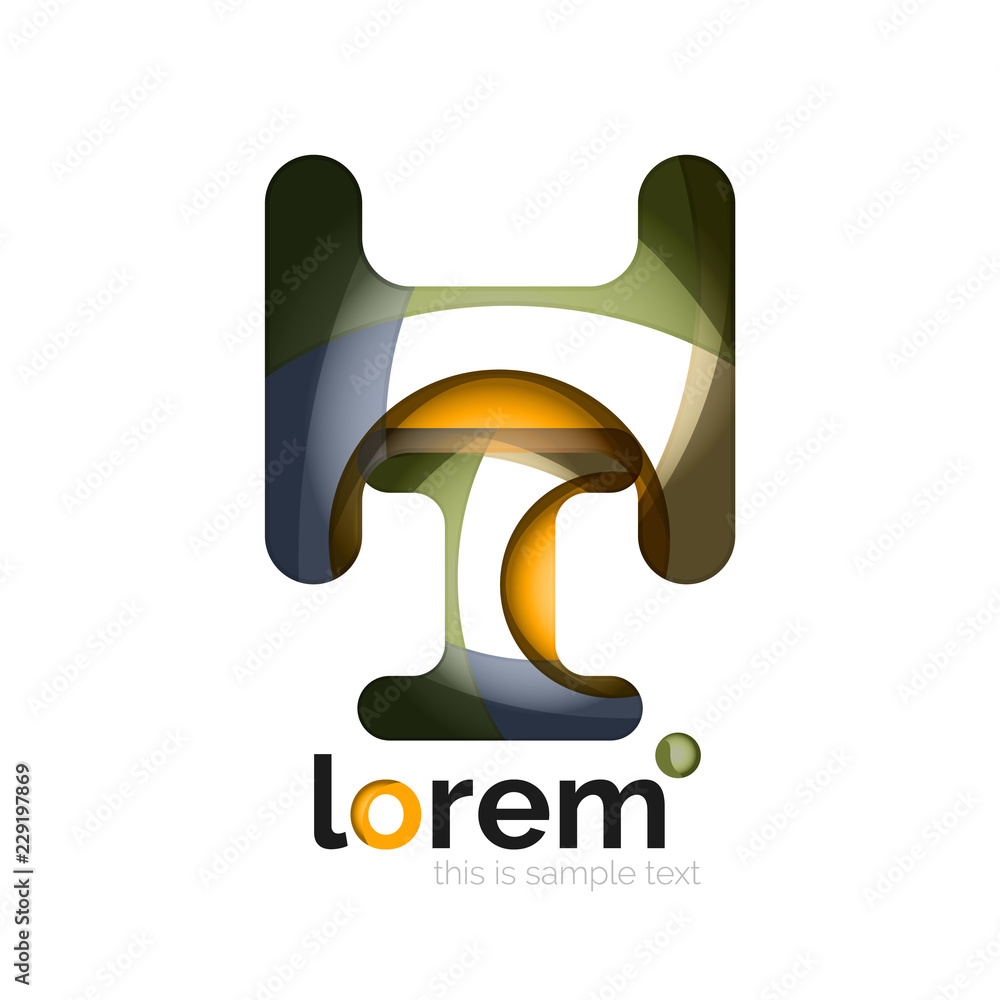 Abstract geometric logo design, overlapping shapes Abstract geometric logo design, overlapping shapes