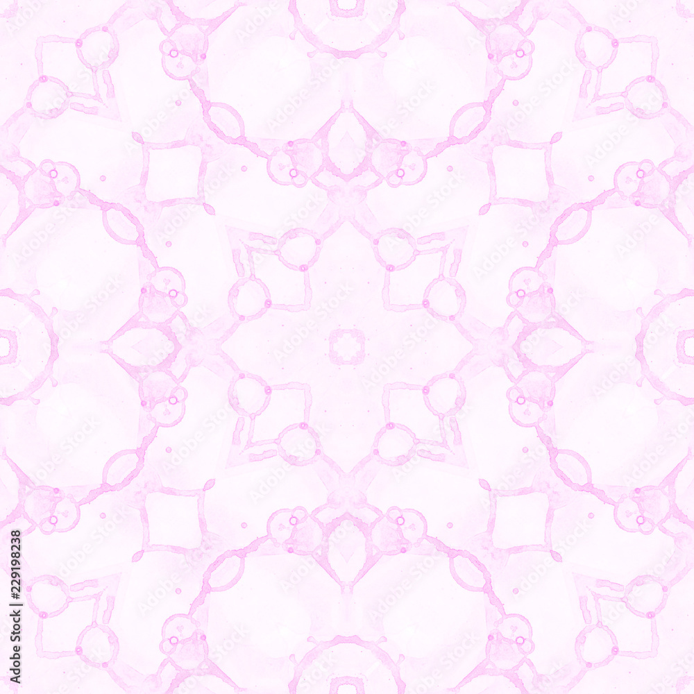 Pink seamless pattern. Artistic delicate soap bubb
