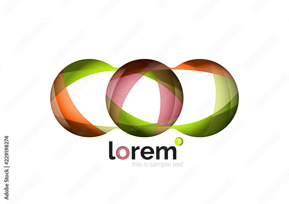 Abstract geometric logo design, overlapping shapes Abstract geometric logo design, overlapping shapes