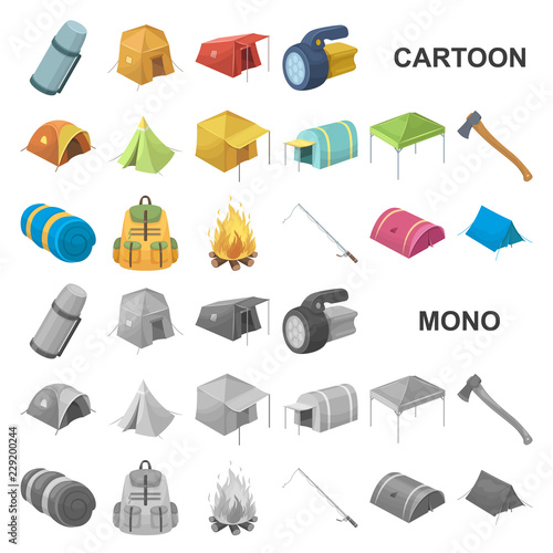 Different kinds of tents cartoon icons in set collection for design. Temporary shelter and housing vector symbol stock web illustration.