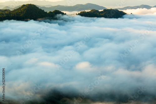 Landscape of Morning Mist with Mountain Layer at north of Thailand © freedom_naruk