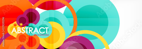 Abstract colorful geometric composition - multicolored circle background