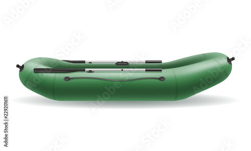 inflatable rubber boat for fishing and tourism vector illustration