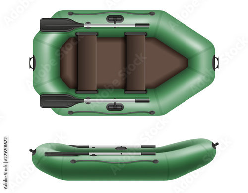 inflatable rubber boat for fishing and tourism vector illustration