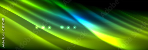 Liquid neon flowing waves, glowing light lines background
