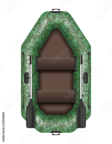 inflatable rubber boat for fishing and tourism vector illustration
