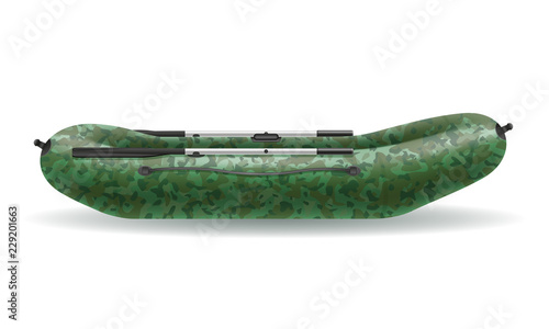 inflatable rubber boat for fishing and tourism vector illustration