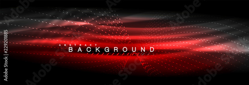 Liquid neon flowing waves, glowing light lines background
