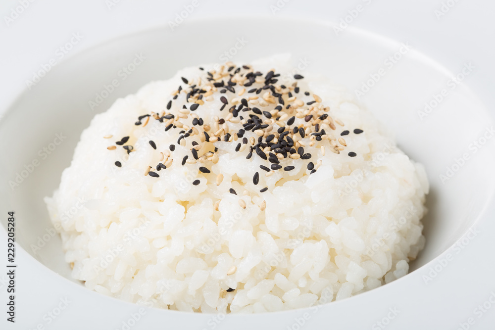 asian food, white rice in a bowl asian food, white rice in a bowl