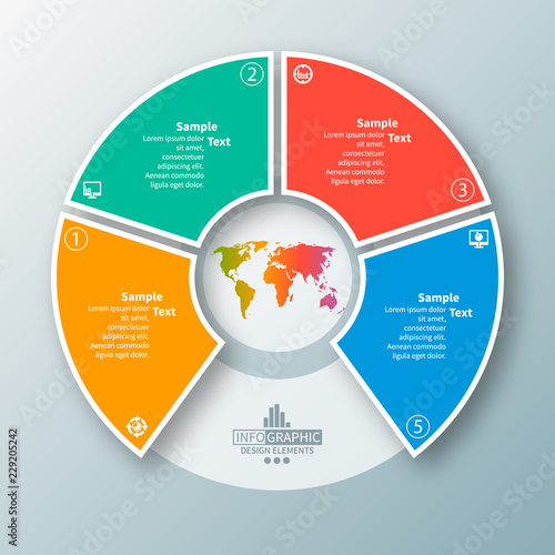 Abstract 3D Paper Infographics. Business template .Vector illustration