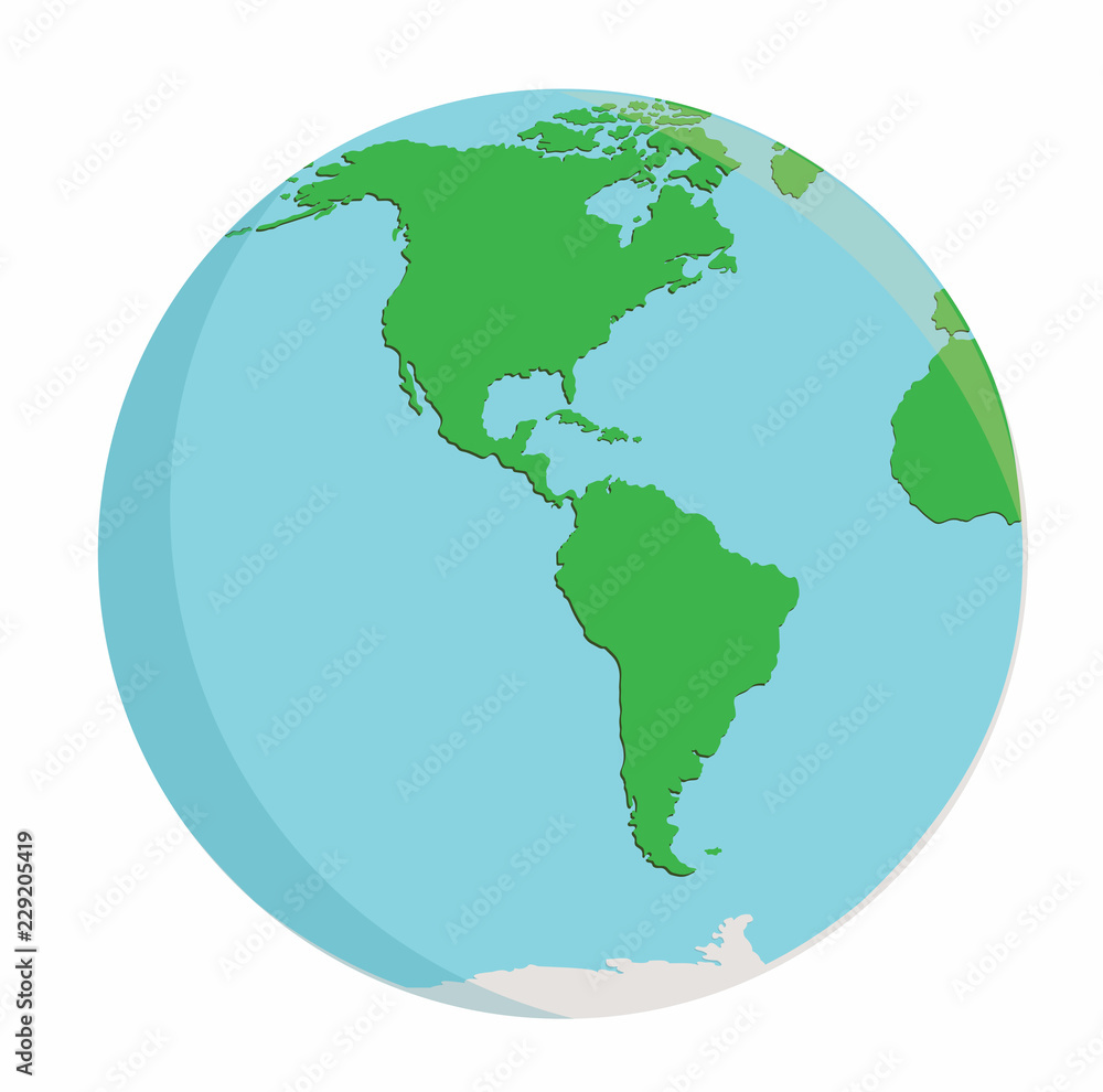 Planet earth afmerica map