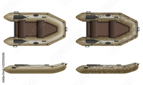 inflatable rubber boat for fishing and tourism vector illustration