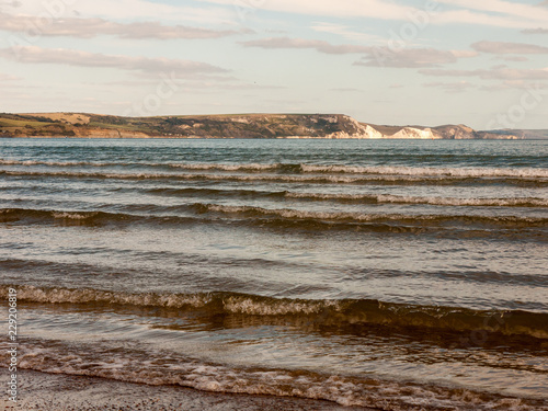 Weymouth beach dorset waves ocean water cliff tops white landscape open space beach