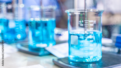 Blue Solution In Glass Beaker 