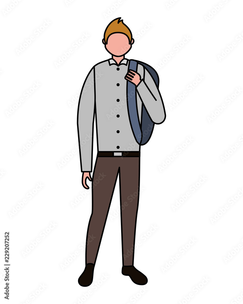 man standing on white background