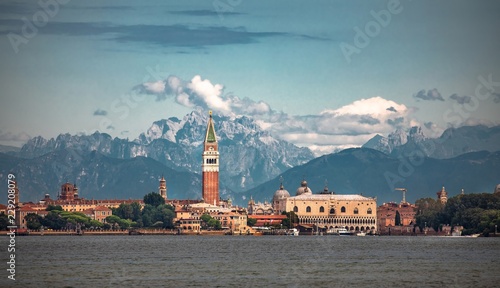 Italy beauty, unbelievable , San Marco with Dolomites behind, Venice, Venezia © radko68