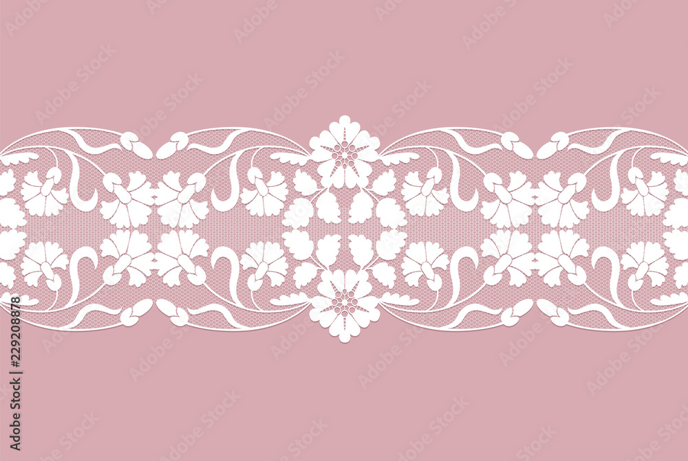Floral lace ribbon