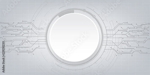 Vector abstract futuristic circuit board on white background.
