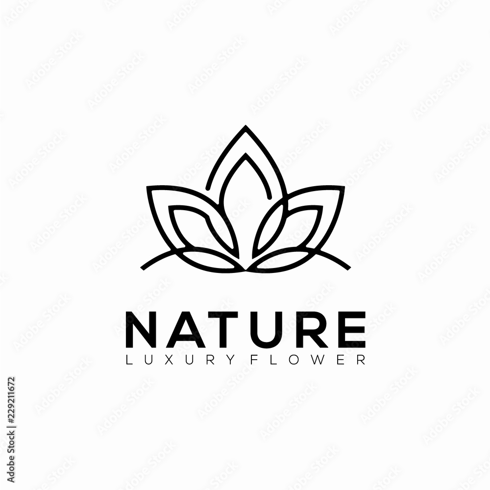 Minimalist flower logo vector design Minimalist flower logo vector design