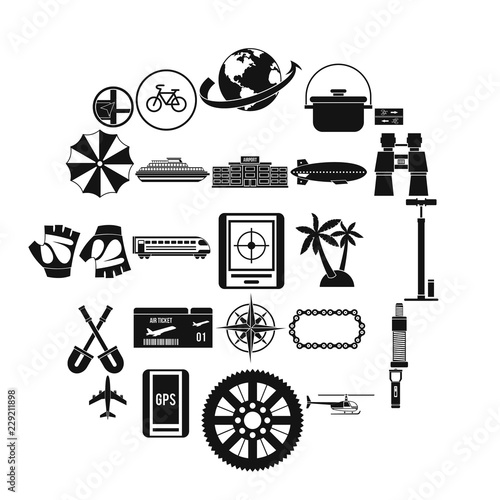 Voyage icons set. Simple set of 25 voyage vector icons for web isolated on white background