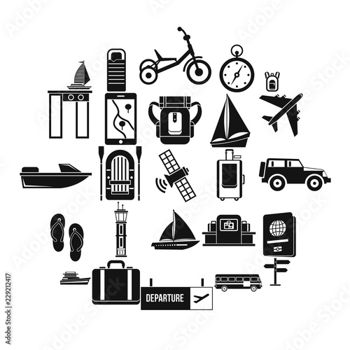 Voyage spot icons set. Simple set of 25 voyage spot vector icons for web isolated on white background