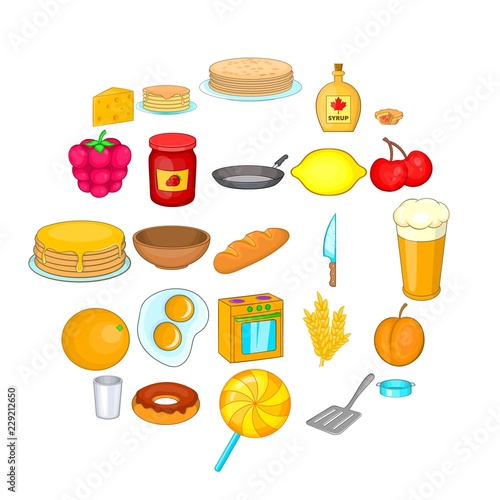 Bakery icons set. Cartoon set of 25 bakery vector icons for web isolated on white background