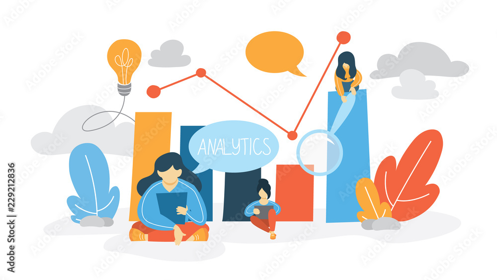 Analytics and data analysis concept. Idea of information