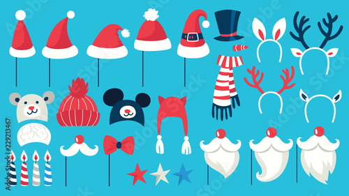 Big christmas party props for photobooth set.