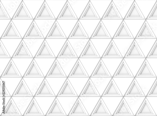 Fototapeta Naklejka Na Ścianę i Meble -  3d rendering. seamless modern white triangle shape tile pattern wall background.