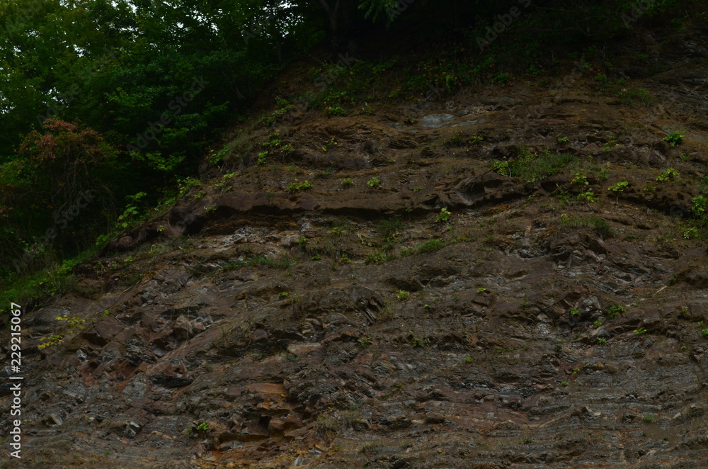 clay mountain with small stones