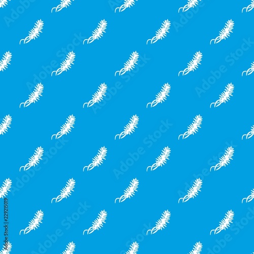 E coli bacteria pattern vector seamless blue repeat for any use