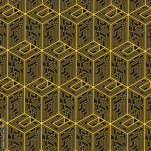 Cubes Background ,Vector Illustration .Hexagon Geometric Pattern