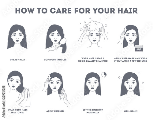 How to care for your hair instruction.