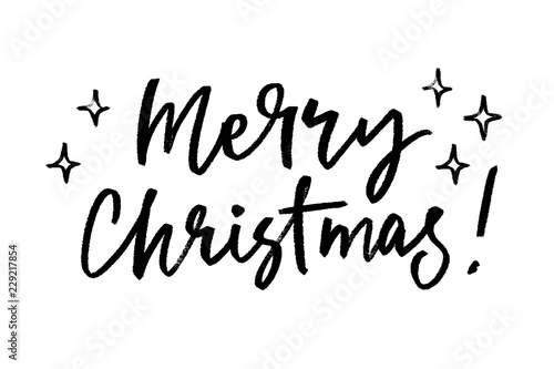 Merry Christmas, handwritten phrase. Modern brush calligraphy.