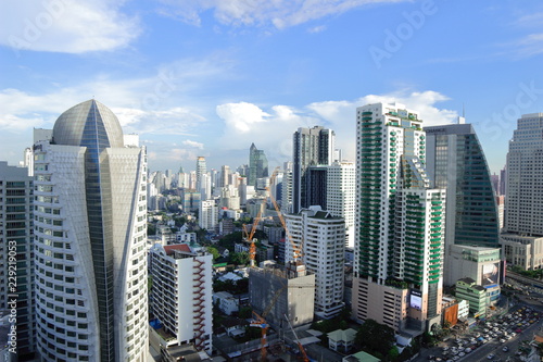 Photography Bangkok, Thailand - 30 October, 2018:The city escape sky view from  MRT Sukumbit