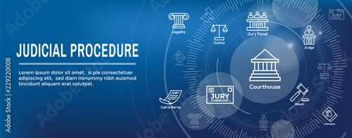 Law and Legal Icon Set with Judge, Jury, and Judicial icons