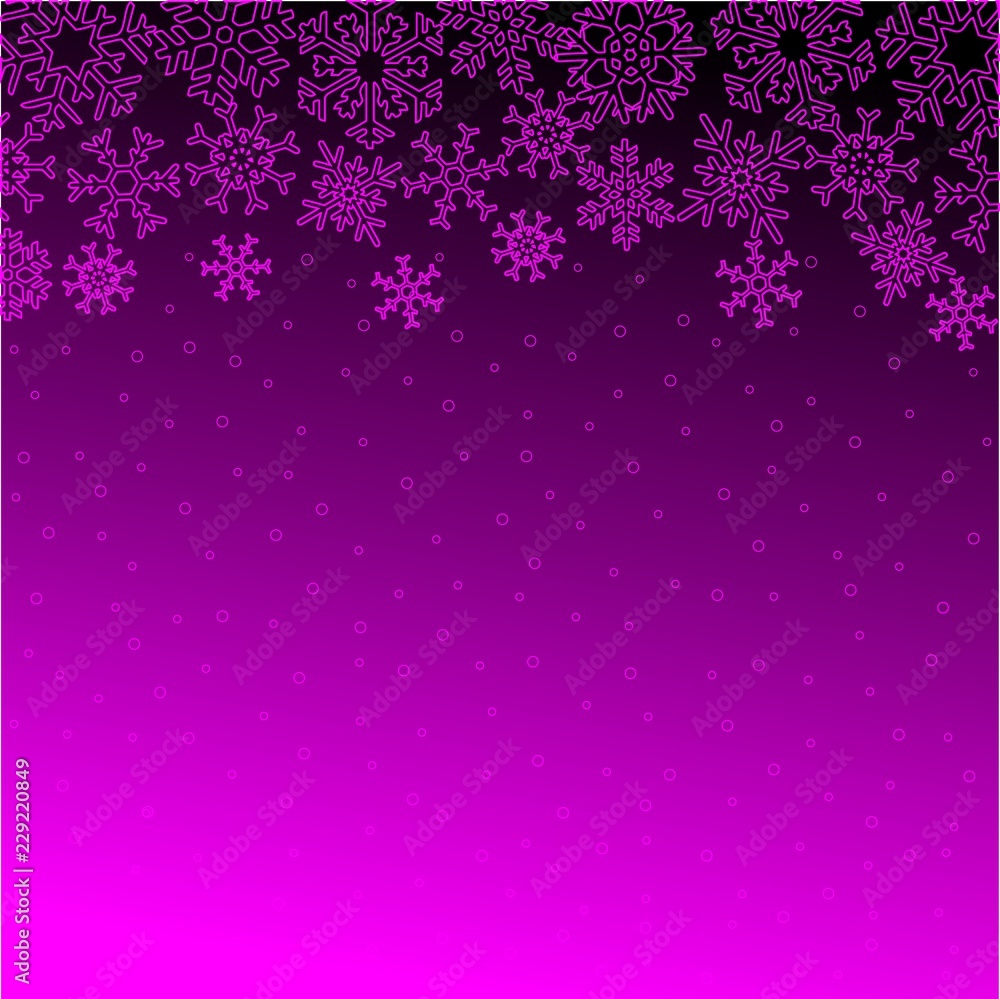 Christmas illustration with snowflakes on gradient background in pink colors. Vector graphic illustration. Christmas illustration with snowflakes on gradient background in pink colors. Vector graphic illustration.